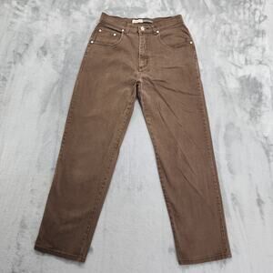 St John's Bay Jeans Womens 6 SHORT Dark Brown High Rise Tapered Stretch Classic